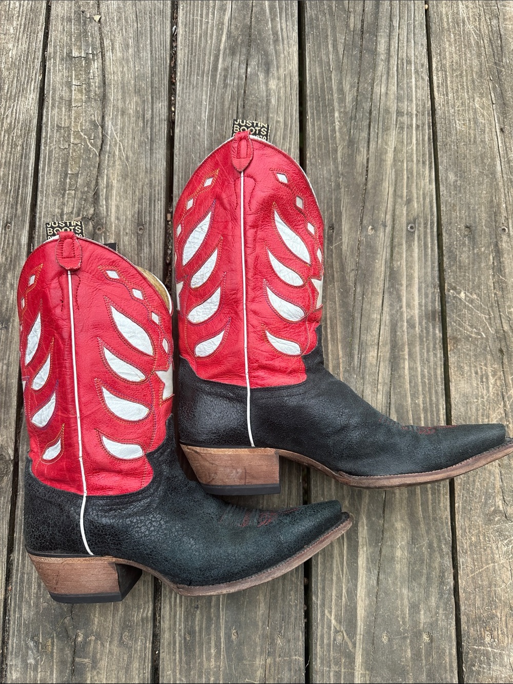 Vintage Justin Boots cowboy cowgirl